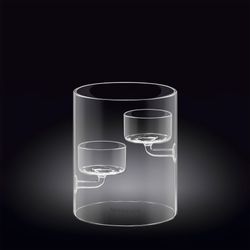Wilmax Kerzenhalter für 2 Teelichter 12 cm Thermo-Glas