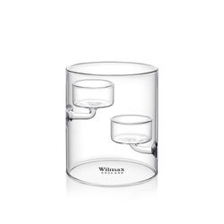 Wilmax Kerzenhalter für 2 Teelichter 12 cm Thermo-Glas