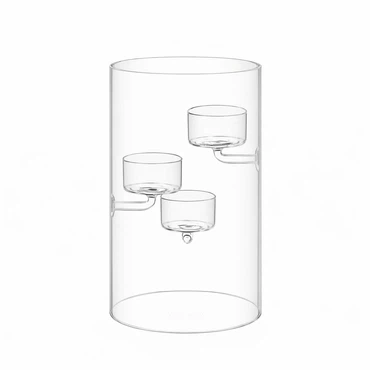 Wilmax Teelichthalter aus Glas für 3 Teelichter, 20 cm