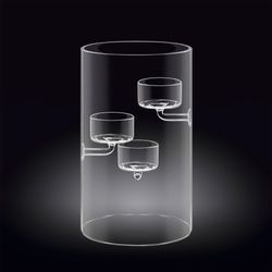 Wilmax Teelichthalter aus Glas für 3 Teelichter, 20 cm