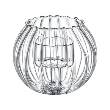 Wilmax Teelichthalter aus Thermoglas 12 x 10 cm