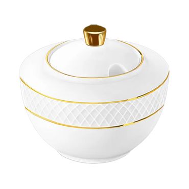 Wilmax Zuckerdose mit Goldverzierung 340 ml - Elegantes Design