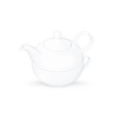 Wilmax Porzellan Teekannen- & Tassen-Set, 375 & 340 ml