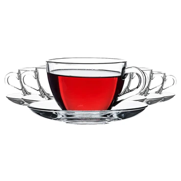 Pasabahce Basic Glastassen-Set mit Unterteller - 12-tlg.Set, 238ml