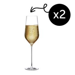 Pasabahce NUDE Stem Zero Trio Champagnerglas – 285 ml, 2er Set
