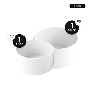 Wilmax Porzellan-Schüsselset - 18 cm & 23 cm (1850 ml + 3630 ml)
