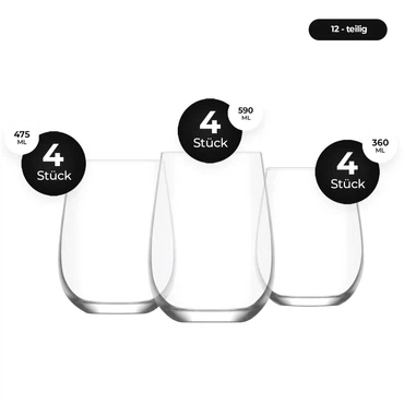 Lav Gaia Softdrink Wasserglas Set -12-teiliges