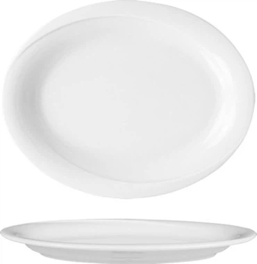 GÜRAL X-TANBUL Professional Teller oval, Porzellan, 39x31cm, weiß