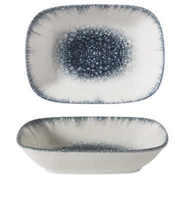 GÜRAL Antares EO Professional Servierplatte quadratisch, Bone Porzellan, 14x10 cm, creme