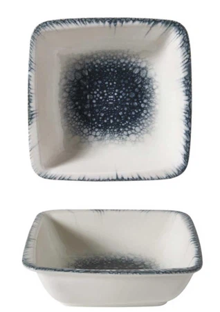 Güral Antares Orlando Professional Schale, Bone Porzellan, 15x15 cm, quadratisch, creme