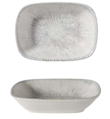 GÜRAL Arnim EO Professional Schale, Bone Porzellan, rechteckig, tief, 12x9cm, creme
