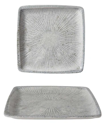 GÜRAL Arnim Orlando Professional Teller, Bone Porzellan, 25x25cm, quadratisch, flach, creme