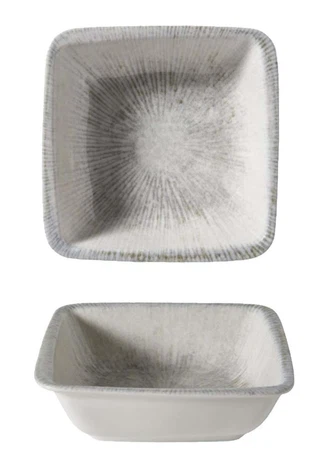 GÜRAL Arnim Orlando Schale, Bone Porzellan, 15x15 cm, quadratisch, Creme