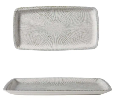 GÜRAL Arnim Orlando Platte, Bone Porzellan, 34x18cm, rechteckig, Creme