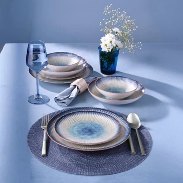 GÜRAL Sare Atina Tafelservice, 30-tlg., 6 Personen, Porzellan, Buntes Design