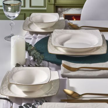 GÜRAL Vivente Tafelservice, 30-tlg., 6 Personen, Porzellan, Elegant