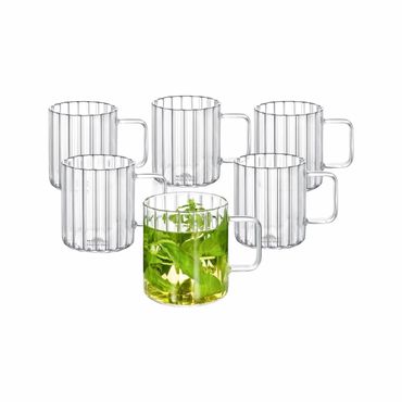 Wilmax Glas mit Henkel 550 ml Borosilikatglas WL-888618/A, Volumen: 550ml