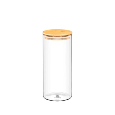 Wilmax Vorratsglas mit Bambusdeckel , Volumen: 1500ml