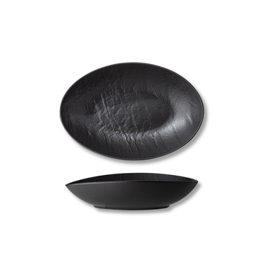 Wilmax Ovale Schale SlateStone Schwarz 13 x 10 x 6 cm Porzellan WL-661118/A