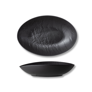 Wilmax Ovale Schale SlateStone Schwarz 19 x 15 x 6 cm Porzellan WL-661119/A