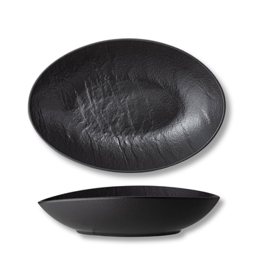 Wilmax Ovale Servierschale SlateStone Schwarz 25 x 16.5 x 6 cm Porzellan WL-661120/A