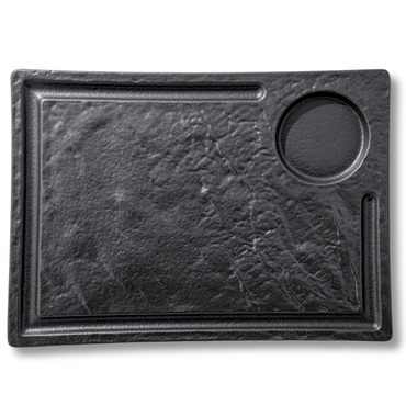 Wilmax Rechteckiger Servierteller SlateStone Schwarz 32.5 x 23 cm Porzellan WL-661148/A
