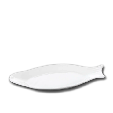 Wilmax Fischplatte 46 cm aus Porzellan Weiß WL-992009/A