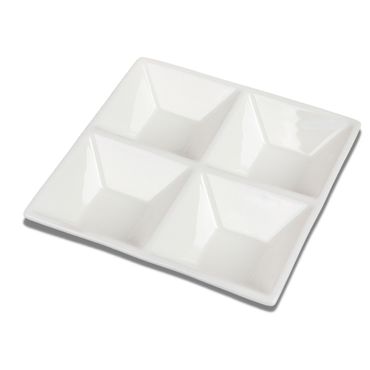 Wilmax Servierplatte 20 x 20 cm aus Porzellan, Weiß WL-992018/A