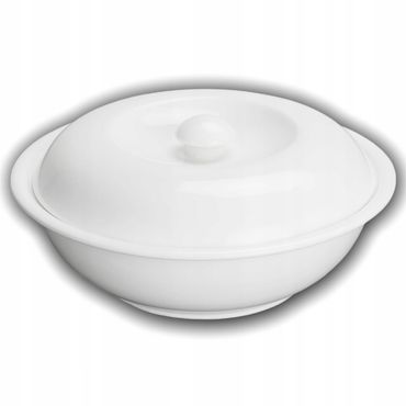 Wilmax Schale mit Deckel 1700 ml 26 cm aus Porzellan, Weiß WL-992442/A