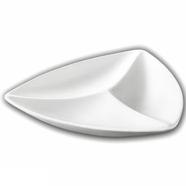 Wilmax Servierplatte 24 cm mit 3 Fächern aus Porzellan, Weiß WL-992585/A