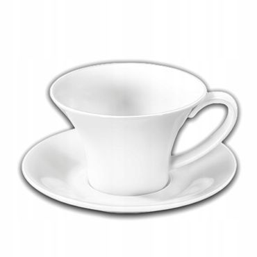 Wilmax Teetasse mit Untertasse 430 ml Weiß Porzellan WL-993172/AB