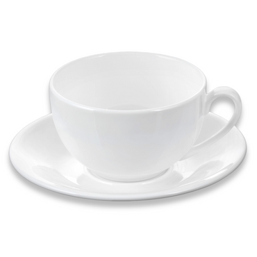 Wilmax Teetasse mit Untertasse 400 ml Weiß Porzellan WL-993191/AB