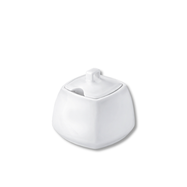 Wilmax Zuckerdose mit Deckel Weiß Porzellan Ilona WL-995026/A