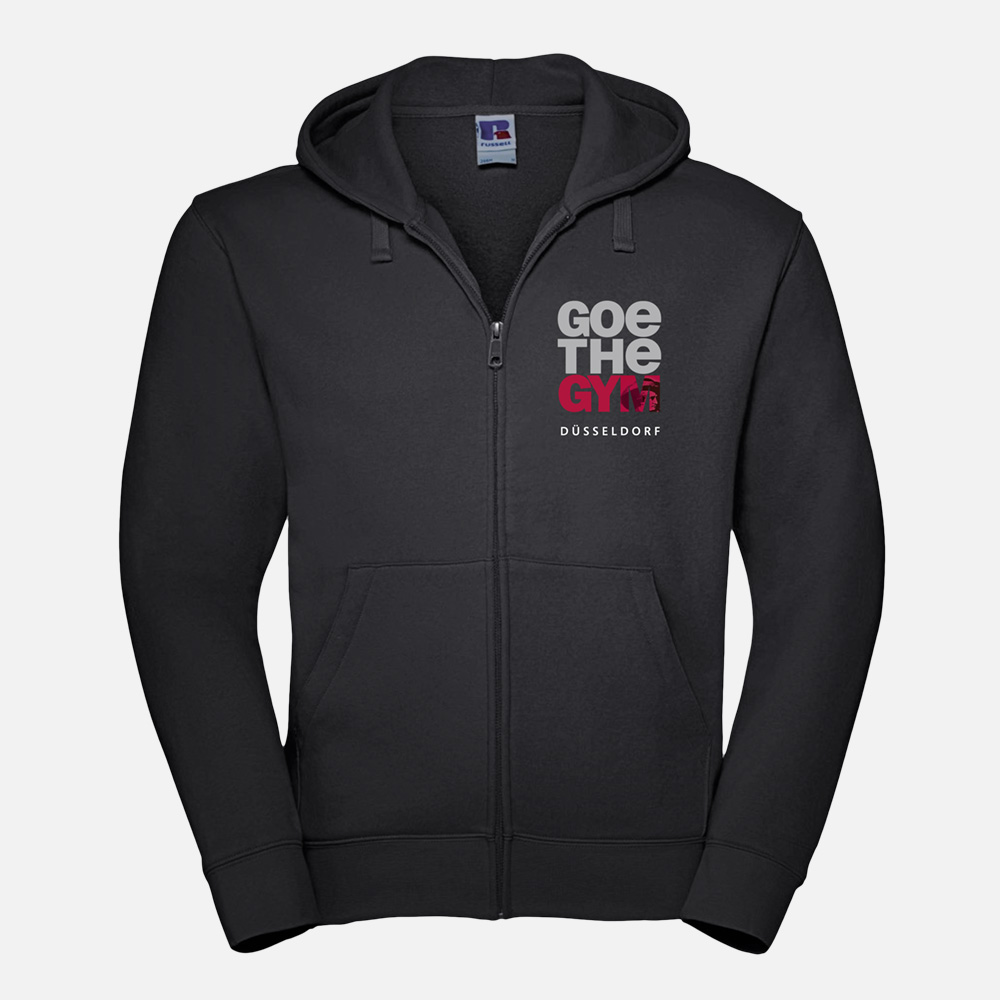 Men‘s Zipped Hoodie TYPO schwarz XS 3XL // EINZELNAME