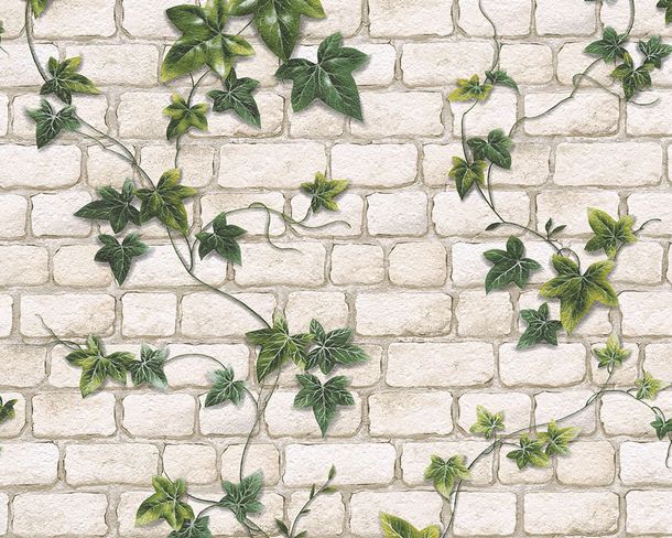 Wallpaper Stonewall Ivy cream green 9804-34