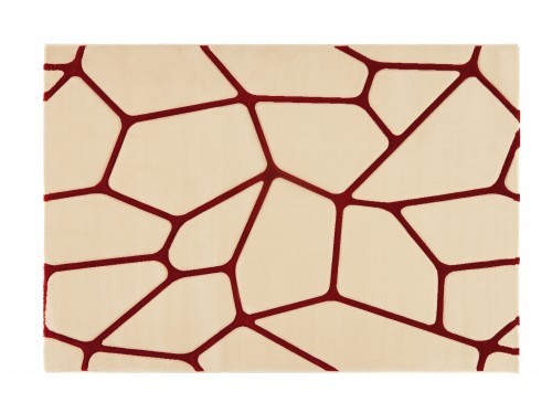 Lars Contzen Teppich Micro 998 creme rot 80 x 150 cm