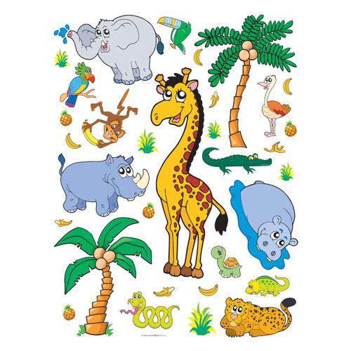 Kinder Wandsticker Wandtattoo Tattoo Dscungel Tiere