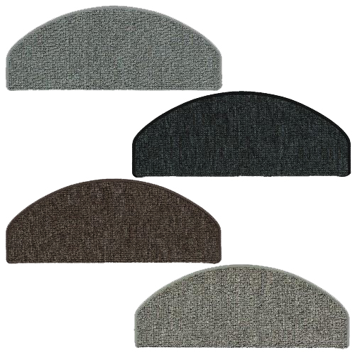 Set of 15 Stair mats half-round mottled 2 different colours