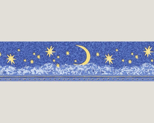 Wallpaper Dekora Natur luminous stars border 9116-12 blue