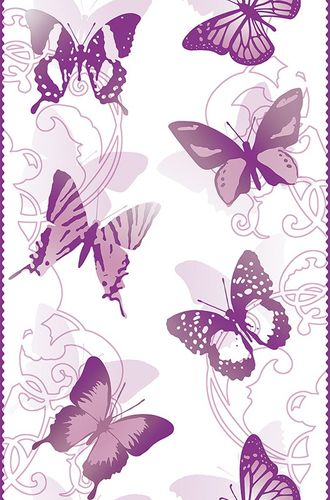 Pop Up Panel 35x250cm self-adhesive butterflies purple