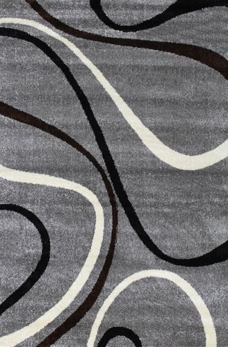 Carpet woven Twist Sehrazat graphic grey in 5 sizes