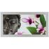 Bild Wandbild Kunstdruck gerahmt 33x70 cm Wellness Buddha Blumen lila grün weiß 1