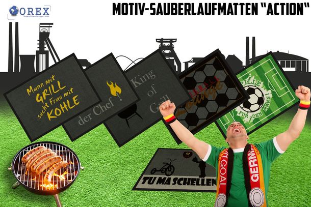 Türmatte Fußmatte Schmutzfangmatte Fußball 50x75 cm