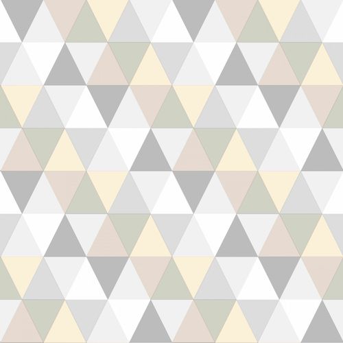 Non Woven Wallpaper triangle beige cream grey 128707