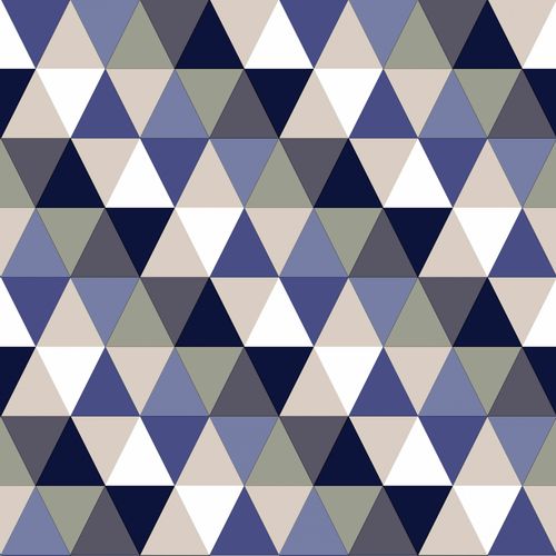 Non Woven Wallpaper triangle blue white beige 138716