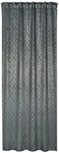 Loop curtain Equinox Design grey blackout fabric 196196