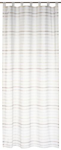 Loop curtain 140 x 255 cm stripes beige semi-transparent