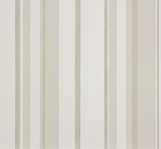 Wallpaper non-woven stripes white grey Marburg At Home 56921