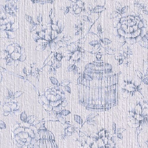 Wallpaper Seraphine Rasch Textil nature white blue 076638