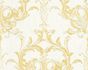 Wallpaper non-woven baroque yellow white Architects Paper Tessuto 96196-5 1